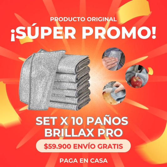 BRILLAX PRO® PAÑOS DE LIMPIEZA SET COMBO x 10
