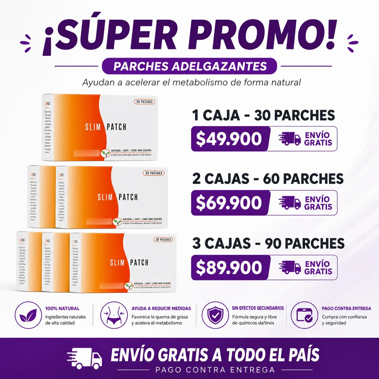 CAJAS PARCHES SLIM PATCH ORIGINALES CAJA x 30