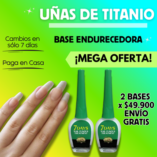 BASE ENDURECEDORA UÑAS DE TITANIO x 2