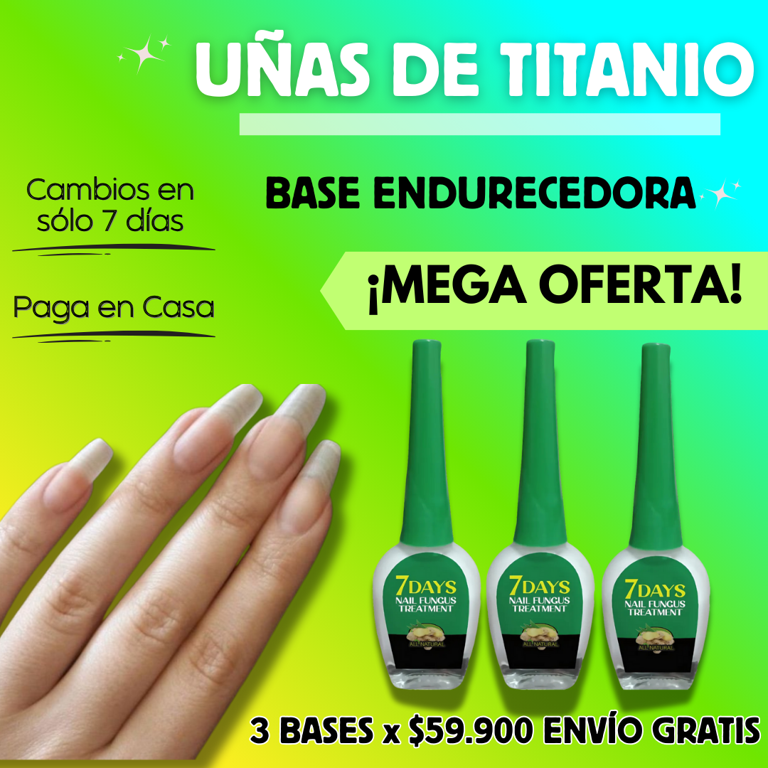 BASE ENDURECEDORA UÑAS DE TITANIO x 3