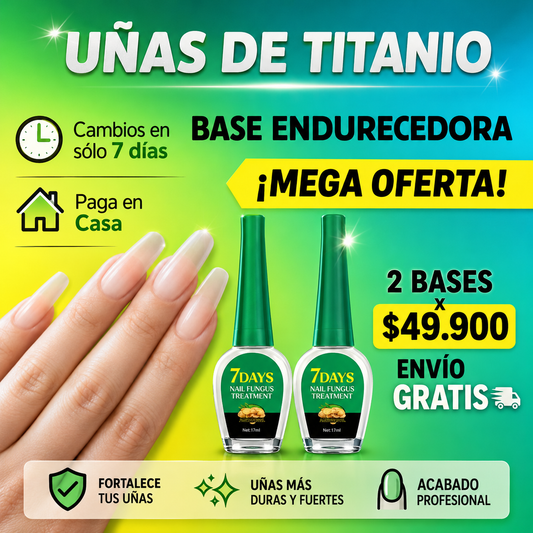 COMBO BASES ENDURECEDORA UÑAS DE TITANIO x 2